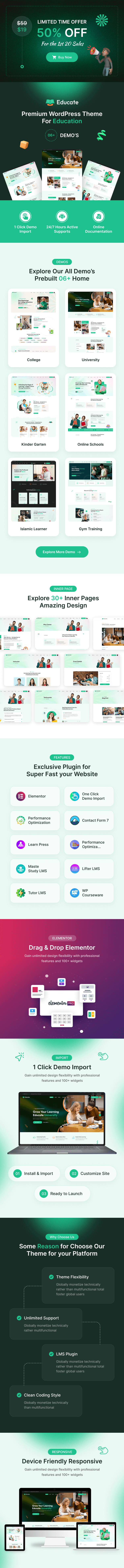 EducateX - Education & Online Course WordPress Theme + RTL